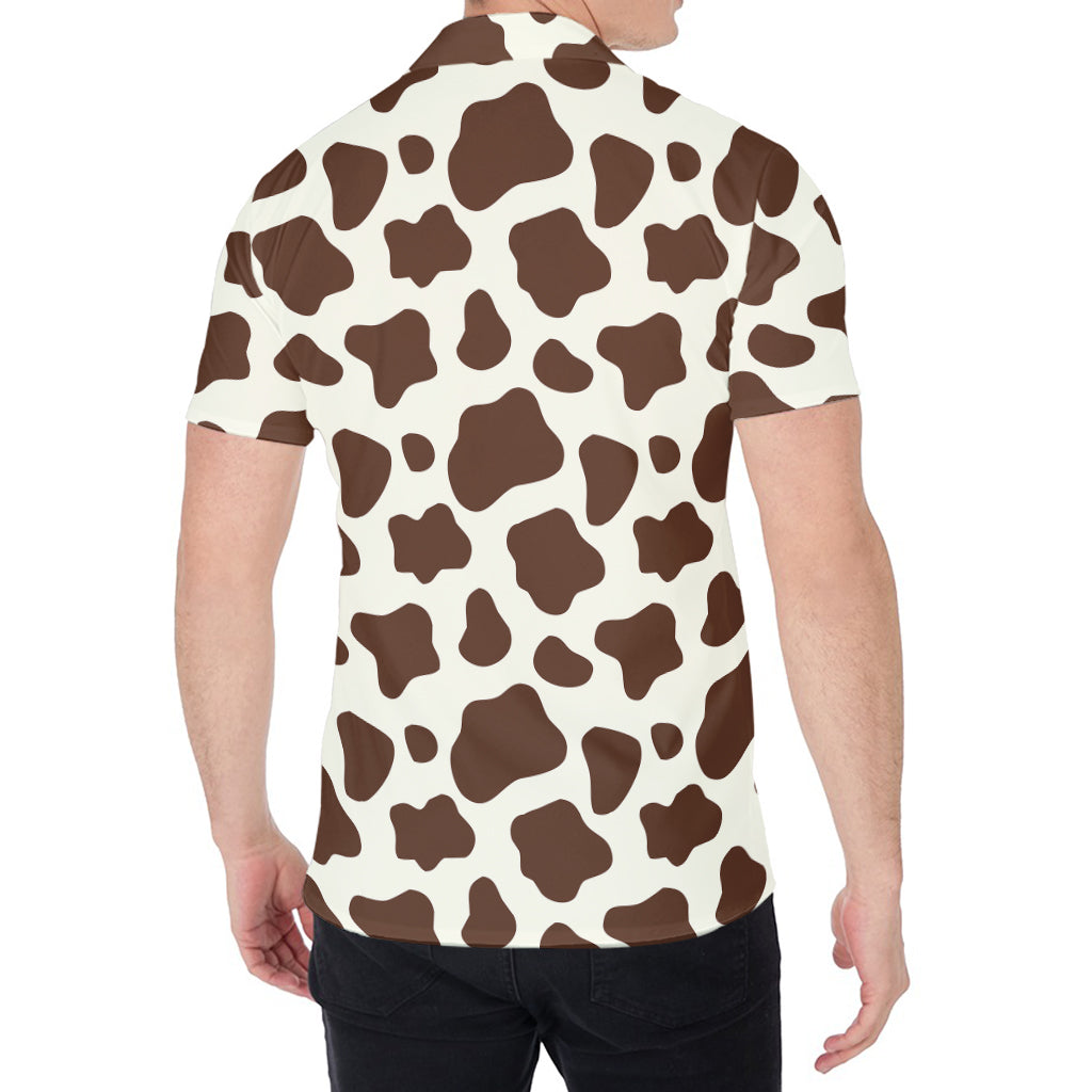 Brown And White Cow Print Men's Shirt