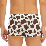 Brown And White Cow Print Men's Short Boxer Briefs
