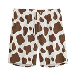 Brown And White Cow Print Men's Sports Shorts