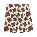 Brown And White Cow Print Men's Sports Shorts