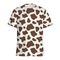 Brown And White Cow Print Men's Athletic T-Shirt