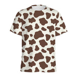 Brown And White Cow Print Men's Sports T-Shirt