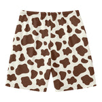 Brown And White Cow Print Men's Swim Trunks