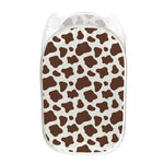 Brown And White Cow Print Mesh Laundry Hamper