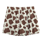 Brown And White Cow Print Mesh Shorts