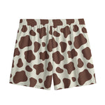Brown And White Cow Print Mesh Shorts