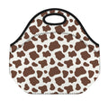 Brown And White Cow Print Neoprene Lunch Bag