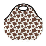 Brown And White Cow Print Neoprene Lunch Bag