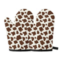 Brown And White Cow Print Oven Mitts