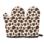 Brown And White Cow Print Oven Mitts
