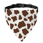 Brown And White Cow Print Over The Collar Dog Bandana