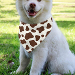 Brown And White Cow Print Over The Collar Dog Bandana