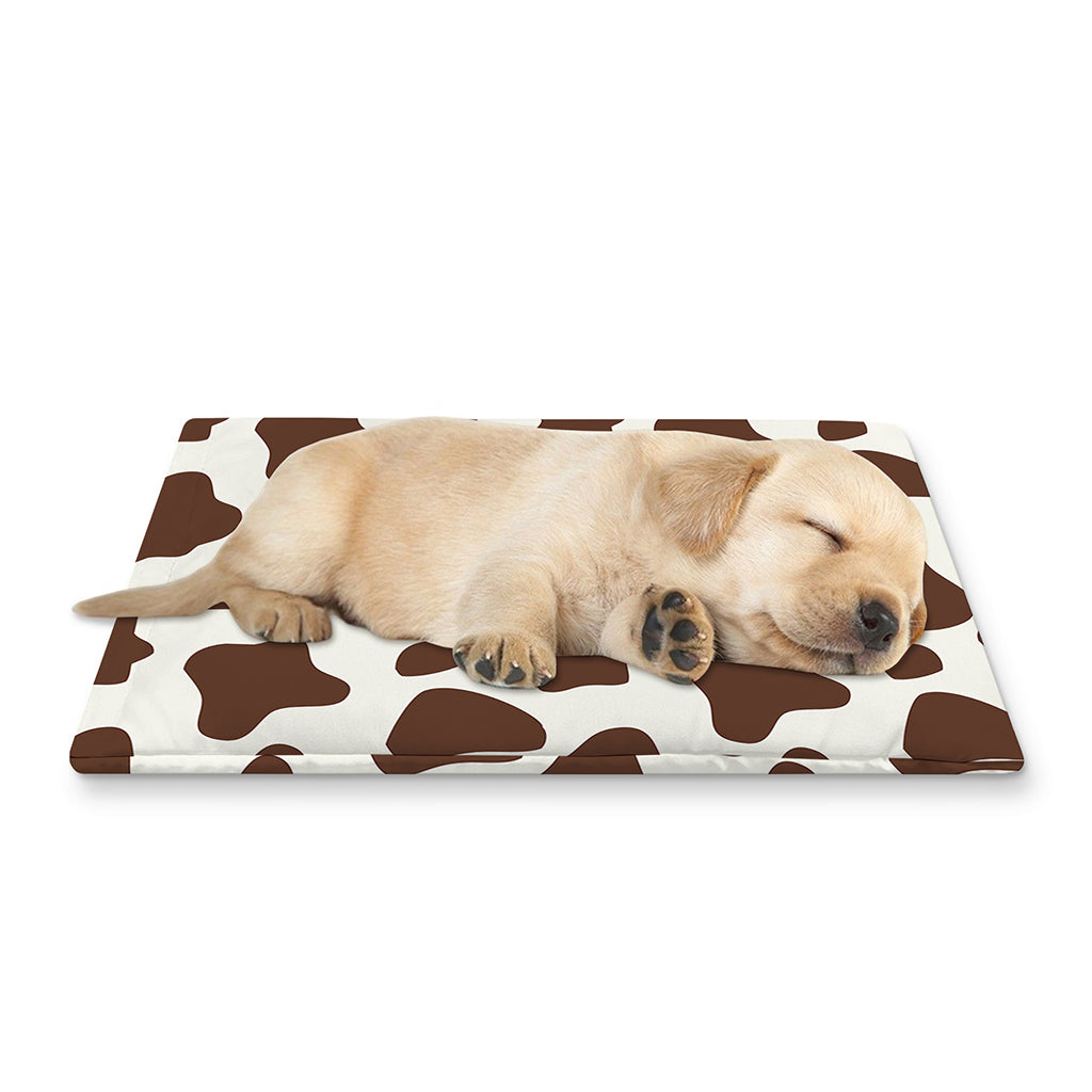 Brown And White Cow Print Pet Cooling Mat Cover