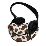 Brown And White Cow Print Pet Sling Carrier