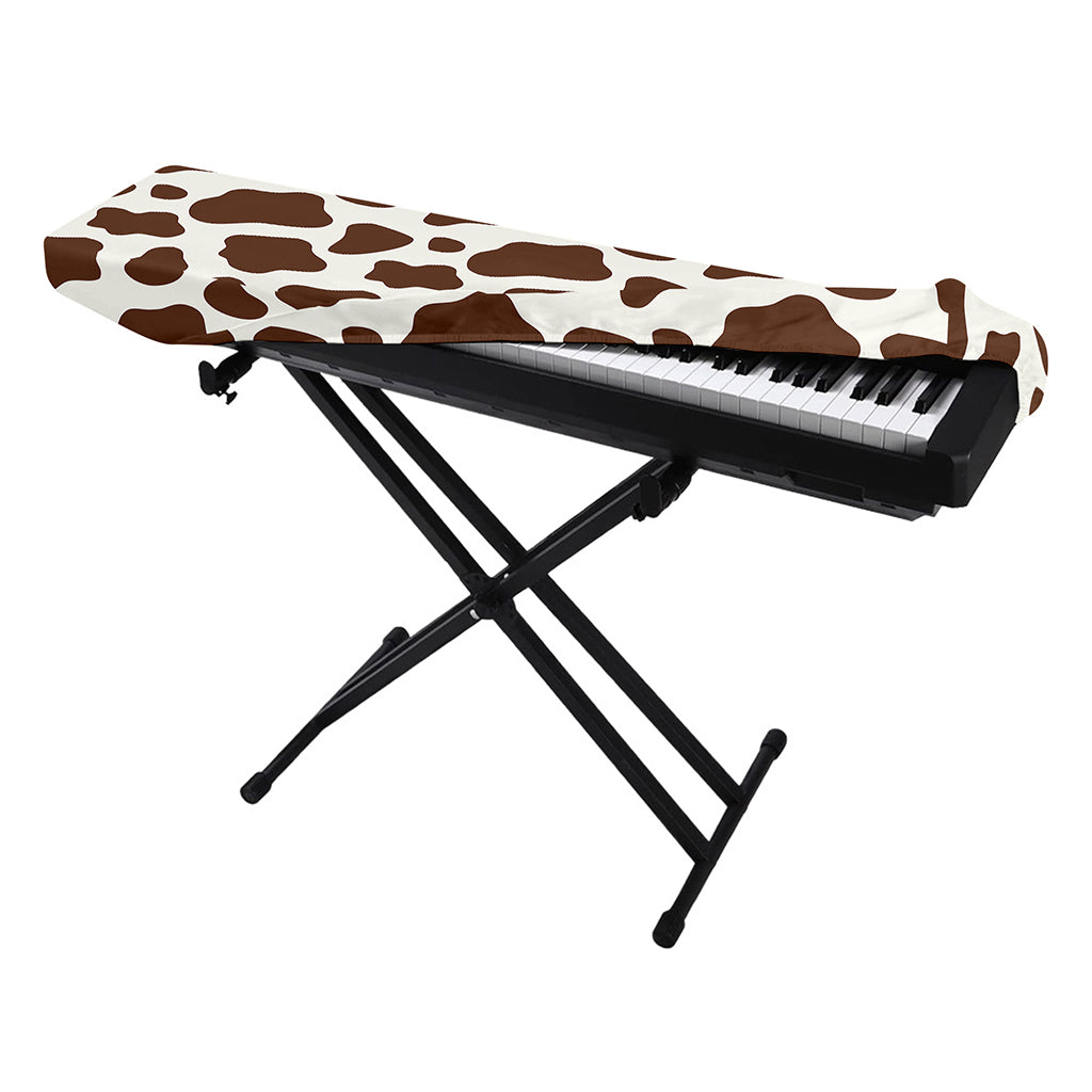 Brown And White Cow Print Piano Keyboard Cover