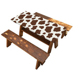 Brown And White Cow Print Picnic Table Cover