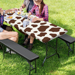 Brown And White Cow Print Picnic Table Cover