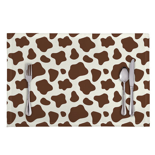 Brown And White Cow Print Placemat