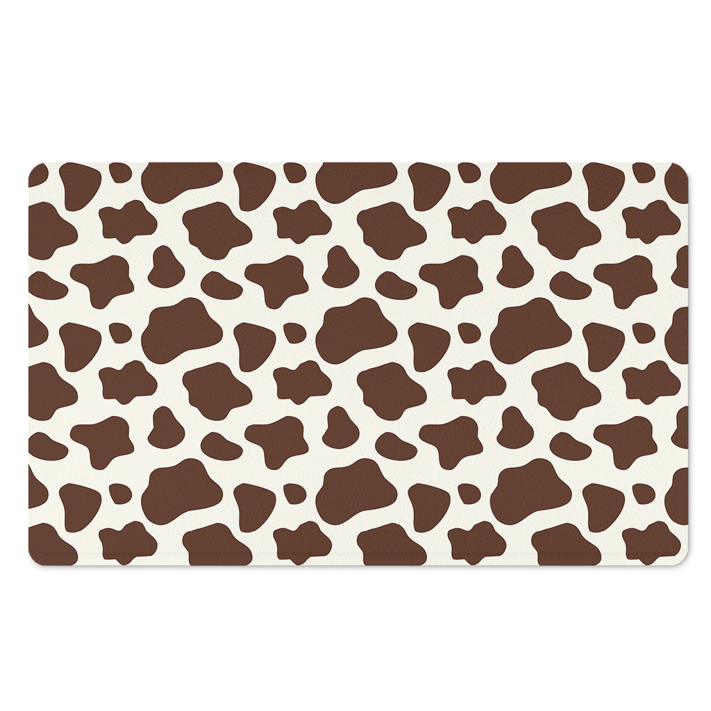 Brown And White Cow Print Polyester Doormat