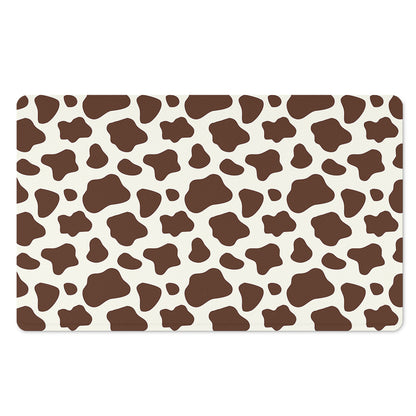 Brown And White Cow Print Polyester Doormat