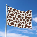 Brown And White Cow Print Polyester Flag
