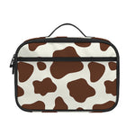 Brown And White Cow Print Portable Lunch Bag