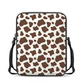 Brown And White Cow Print Rectangular Crossbody Bag