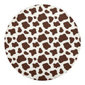 Brown And White Cow Print Round Blanket