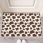 Brown And White Cow Print Rubber Doormat