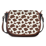 Brown And White Cow Print Saddle Bag