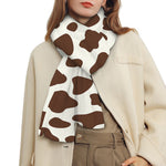 Brown And White Cow Print Scarf