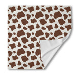 Brown And White Cow Print Silk Bandana