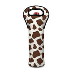 Brown And White Cow Print Single Neoprene Wine Tote