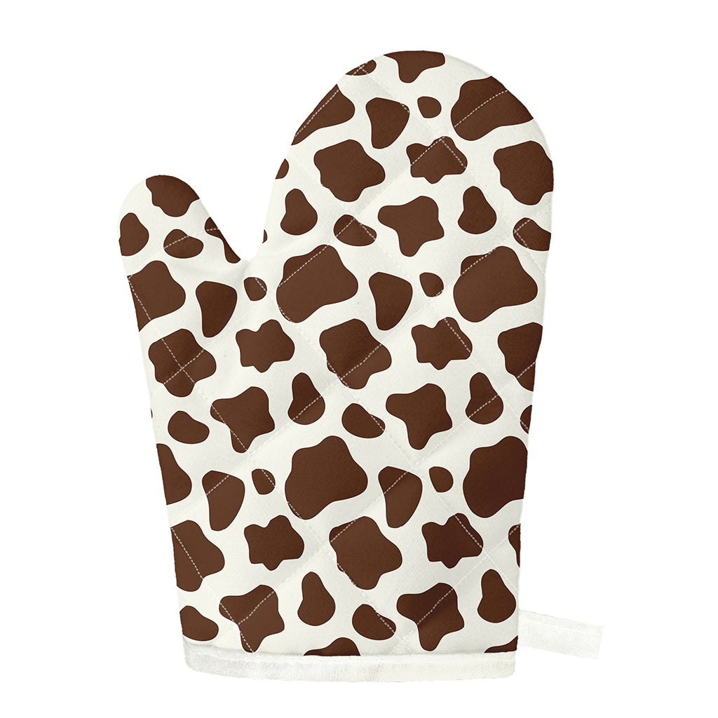 Brown And White Cow Print Single Oven Mitt