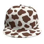 Brown And White Cow Print Snapback Cap