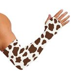 Brown And White Cow Print Sun Protection Arm Sleeves