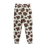 Brown And White Cow Print Sweatpants