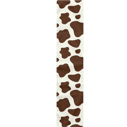 Brown And White Cow Print Table Runner