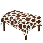 Brown And White Cow Print Tablecloth