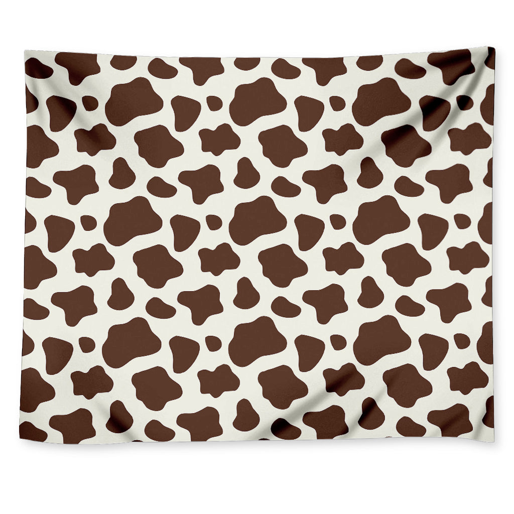 Brown And White Cow Print Tapestry