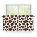 Brown And White Cow Print Tier Curtains
