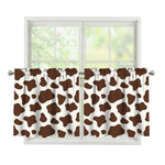 Brown And White Cow Print Tier Curtains