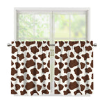 Brown And White Cow Print Tier Curtains