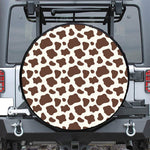 Brown And White Cow Print Tire Cover