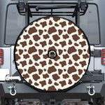 Brown And White Cow Print Tire Cover With Camera Hole