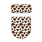 Brown And White Cow Print Toilet Lid And Tank Cover Set