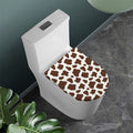 Brown And White Cow Print Toilet Lid Cover