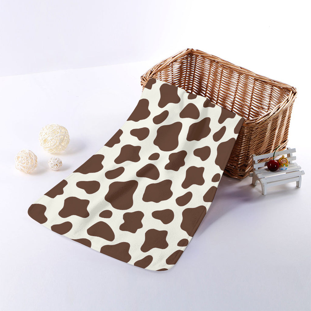 Brown And White Cow Print Towel