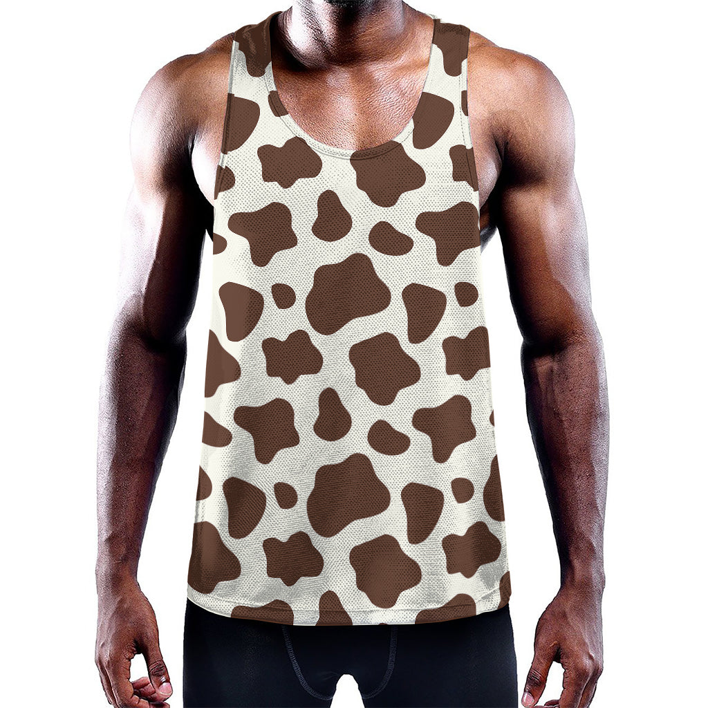 Brown And White Cow Print Training Tank Top