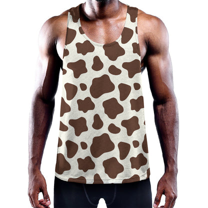 Brown And White Cow Print Training Tank Top